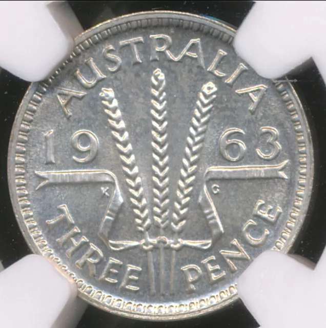 Australia 1963 (m) Threepence 3d Elizabeth II (Silver) - NGC PF65 (2780201-018)