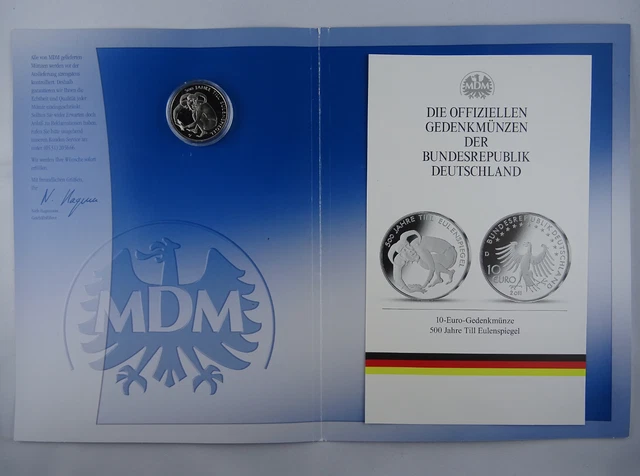 Moneta Commemorativa Till Eulenspiegel 2011, Originale IN Originale, Fior Conio