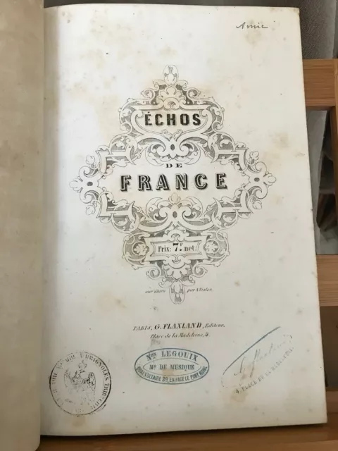 Echos de France Recueil chant piano partition éditions Flaxland