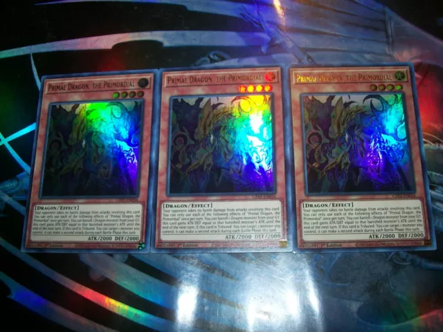 3x Primal Dragon, the Primordial 1st Edition Ultra Rare GFP2-EN036 Yu-Gi-Oh!
