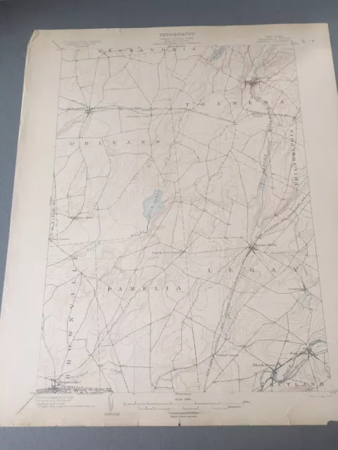 US Geological Survey Topography Map,1903 Quadrangle Theresa New York