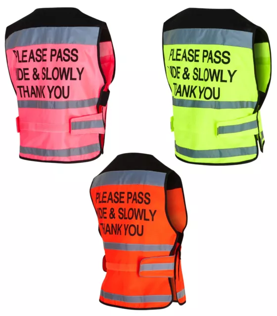 Equisafety Air Waistcoat Hi-Viz Please Pass Wide & Slow Yellow/Pink/Red S-XXL