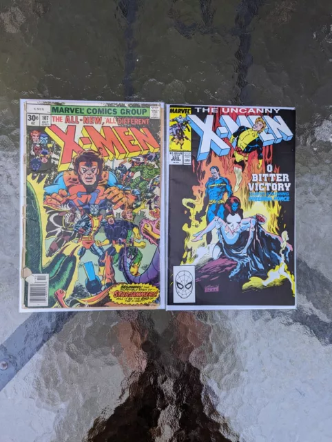 Uncanny X-men #107 Low Grade 1st App Of Starjammers & Uncanny X-Men #255