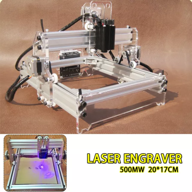 3 Axis 20x17cm USB CNC Laser Engraver Marking Machine Mini Wood Cutter DIY 220V