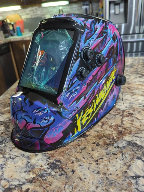 True Color Solar Powered Auto Darkening Welding Helmet Wide Shade  TIG MIG ARC