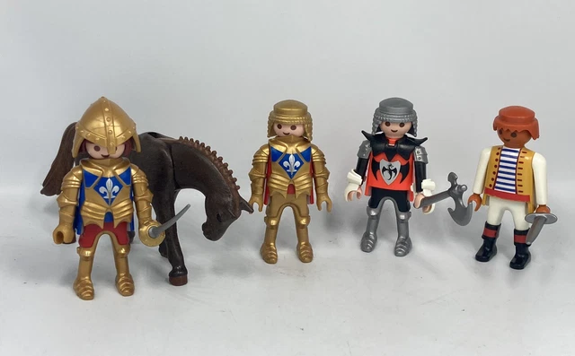 Gros Lot Playmobil Chevaliers – 11 Chevaliers + 7 Chevaux – Bon état