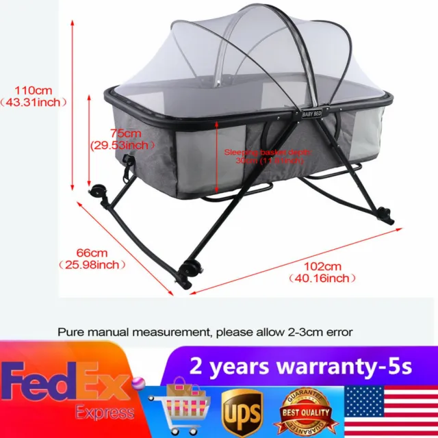Foldable Baby Bedside Crib Portable Travel Cot Sleeping Bed Crib With Mattress