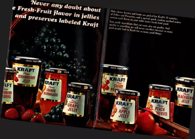 vintage Original 1965 Kraft Jelly 2 Page Magazine Ad a2