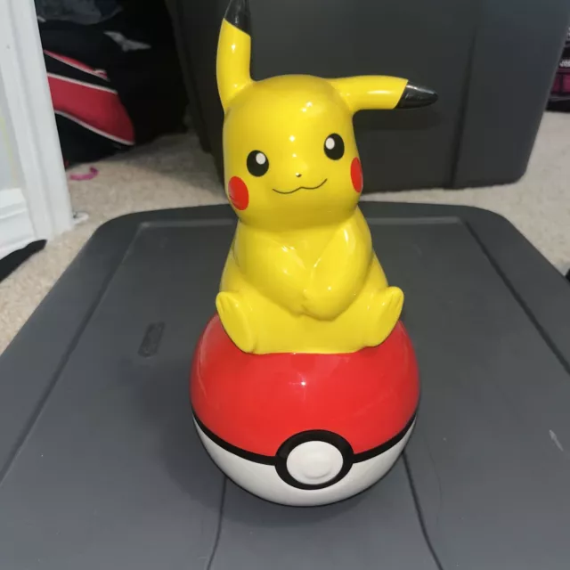 Silver Buffalo Pokémon Pikachu and Poké Ball Ceramic Coin Bank