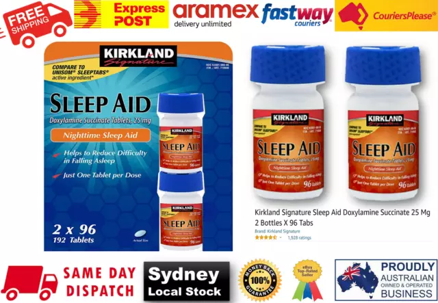 Kirkland night aid 25mg insomnia sleep supplmnt 192 tabs Free Postage