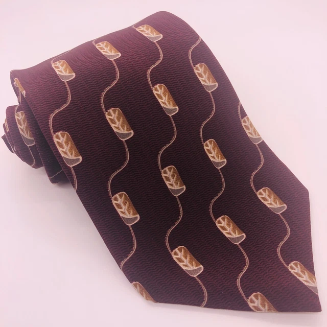 Bill Blass Black Label Necktie 100% Silk Made In USA 58" L x 4" W Burgundy Tie