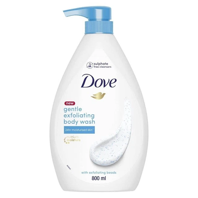 Dove Bagnoschiuma Nutriente Esfoliante Delicato 800 ml