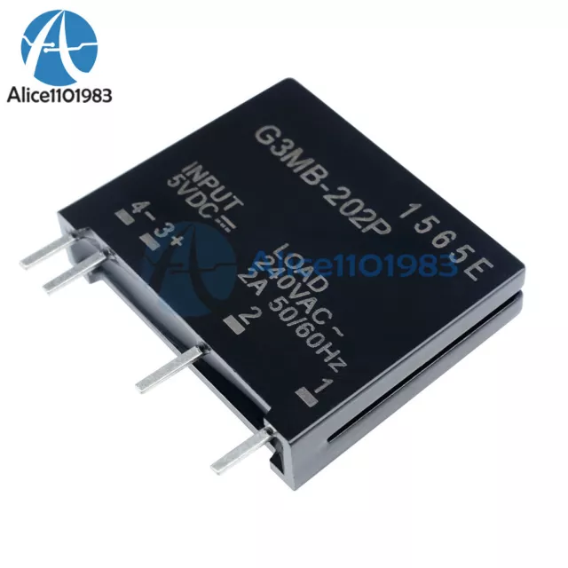 10pcs G3MB-202P DC-AC PCB SSR In 5V DC Out 240V AC 2A Solid State Relay Module