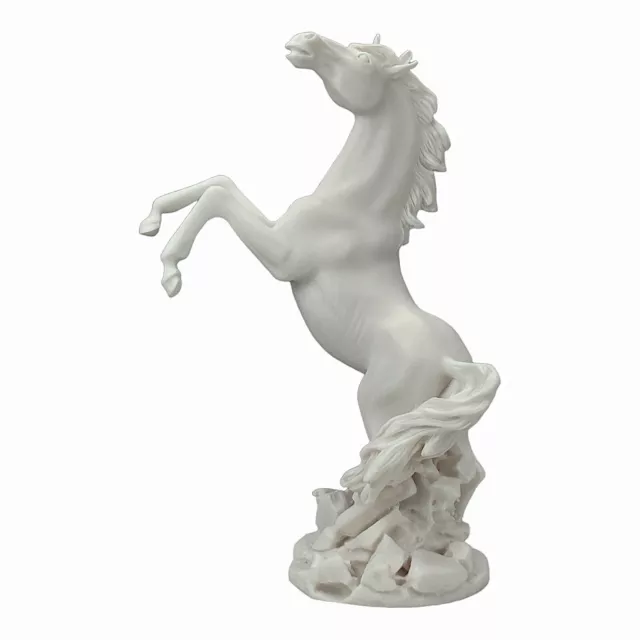 Horse Rearing Station Sculpture Statue Sculpture Cast Marble Home Decor White