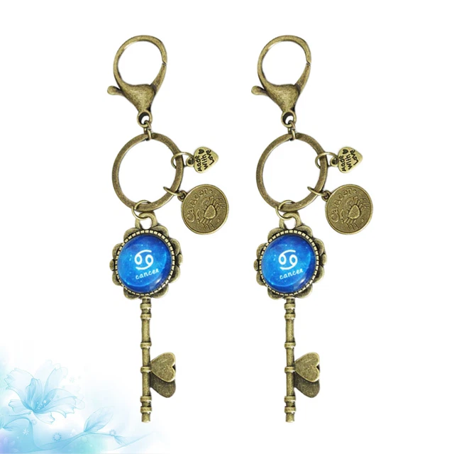 2 Pcs Hanging Keychains Pendant Birthstone Keychain Wallet Keychain Key Ring 4