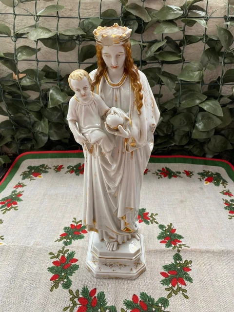 ALTE HEILIGENFIGUR MADONNA Mit Kind Porzellan EUR 100,00 - DE