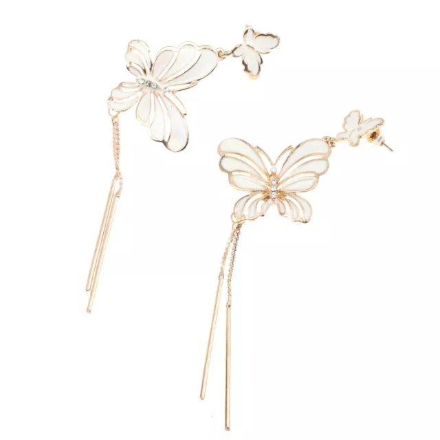 Long Butterflies Dangle Tassel Drop Fringe Earrings for Women Pendant