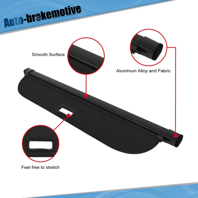 Retractable Cargo Cover For Toyota Venza 2020-2024 - Canvas Texture, Aluminum Frame, Privacy Trunk Shield