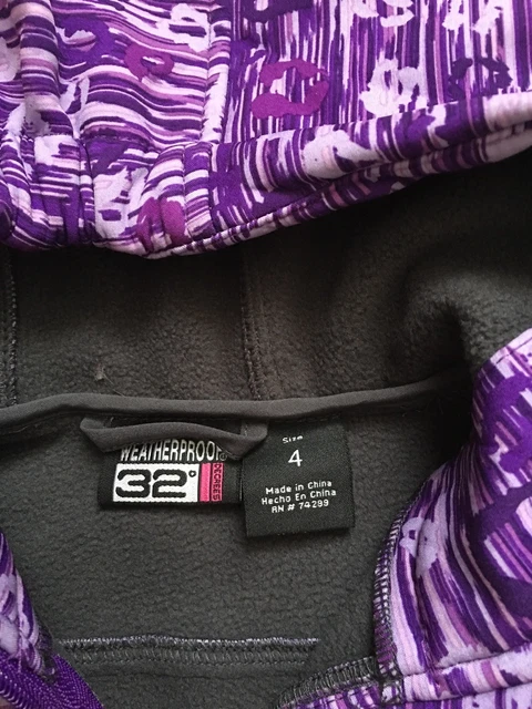 Bnwt Girls Weatherproof 32 Degrees Jacket/Coat. Age 4. Purple 4