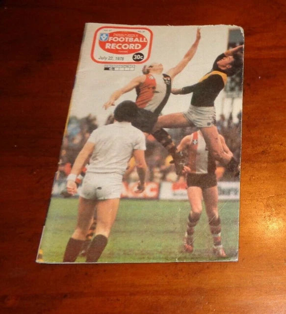1978 VFL FOOTBALL Record Essendon V Footscray 3.70 PicClick AU