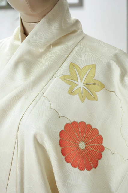 Dear Vanilla Japanese Silk Kimono Women's Robe Gown Authentic Japan Vintage Mint 4