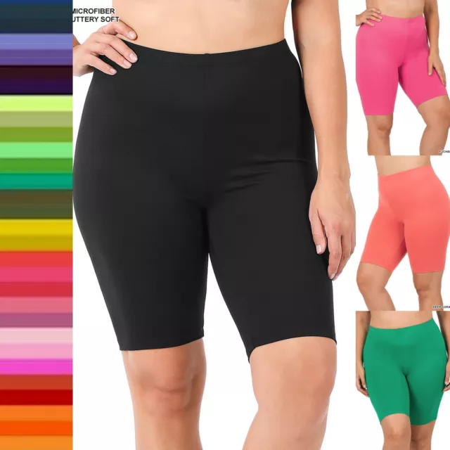 1X 2X 3X Bermuda Bike Shorts Soft Stretch Fitness Cotton Leggings Workout Yoga