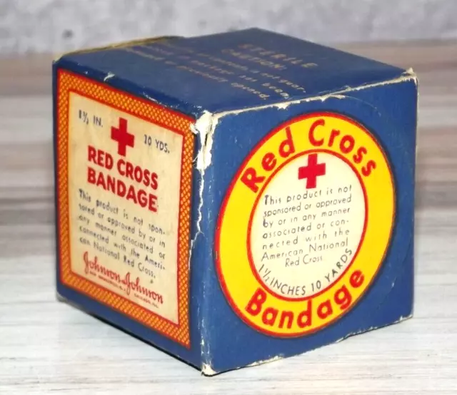 JOHNSON & JOHNSON RED CROSS BANDAGE 1.5 INCH 10 YDs BOX VINTAGE Unopened