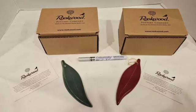 Rookwood Leaf Gift Tag or Ornament Set of 2 with Marker New in Box