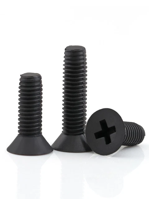 M2.5 M3 M4 M5 M6 M8 Nylon Black White Flat Head Machine Screw Countersunk...