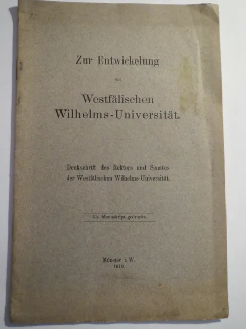 Münster - Zur Entwicklung der Westfälischen Wilhelms-Universität - 1910