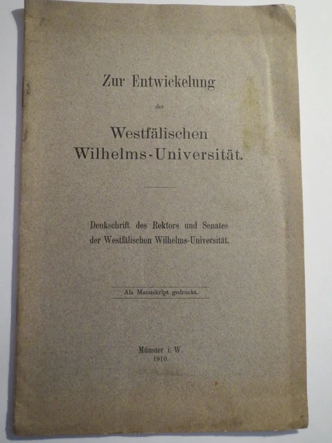 Münster - Zur Entwicklung der Westfälischen Wilhelms-Universität - 1910