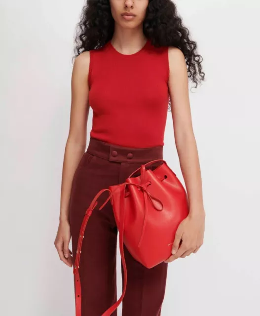 Great Condition Mansur Gavriel Mini Bucket Bag Red