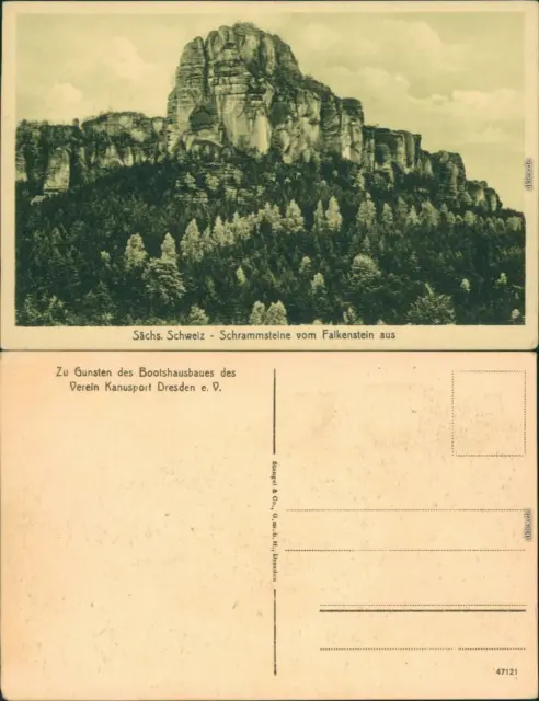 Ansichtskarte Bad Schandau Schrammsteine vom Falkenstein aus 1926