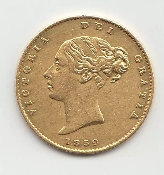 Rare 1852 Queen Victoria Gold Half Sovereign