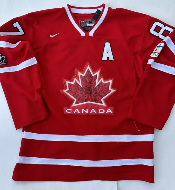 Team Canada 2010 Olympics Sidney Crosby '87' Nike Hockey Jersey with Fight Strap