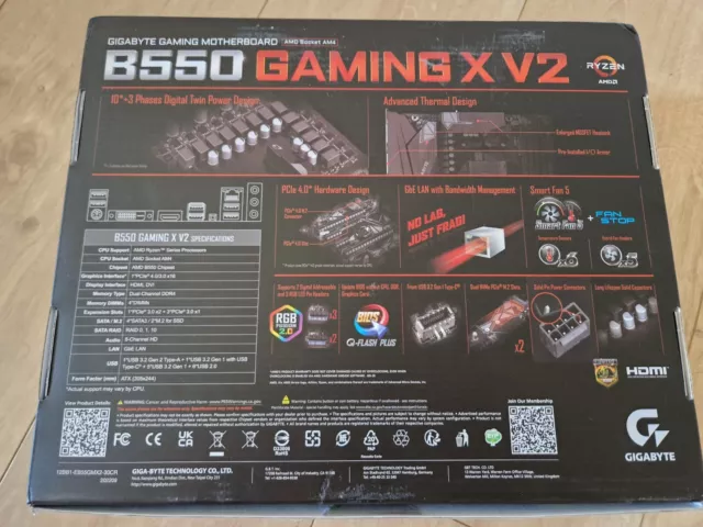 GIGABYTE B550 GAMING X V2 AMD AM4 ATX Mainboard