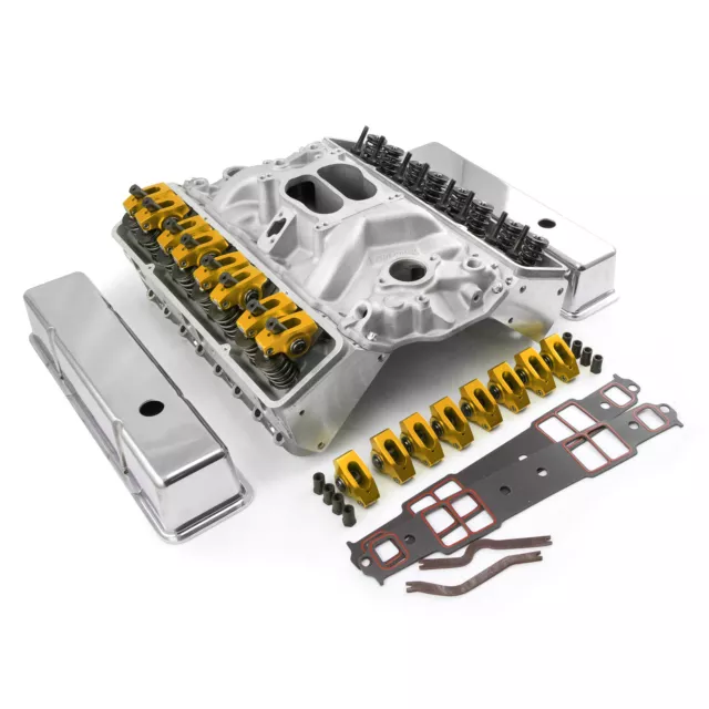 Chevy SBC 350 Angle Plug Hyd FT Cylinder Head Top End Engine Combo Kit