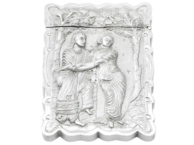 Antique, Asian Silver Visiting Card Case - Circa 1890