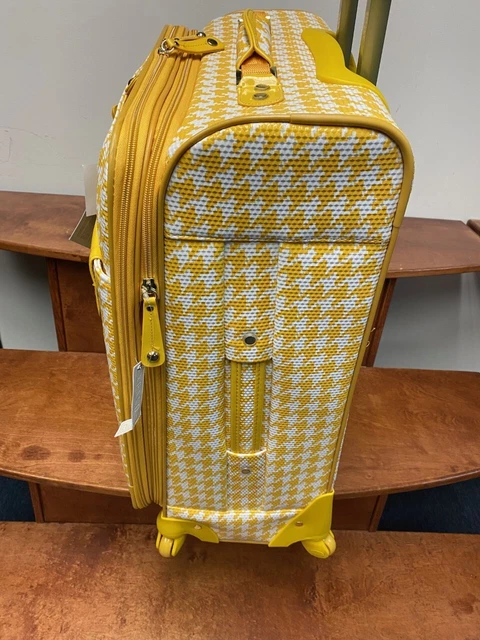 New Samantha Brown Houndstooth 4 Piece Set Yellow / White Color Spinner 4