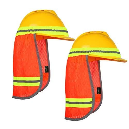 High Visibility Neck Sun Shield with Reflective Stripe, Safety Hard Hat Shade