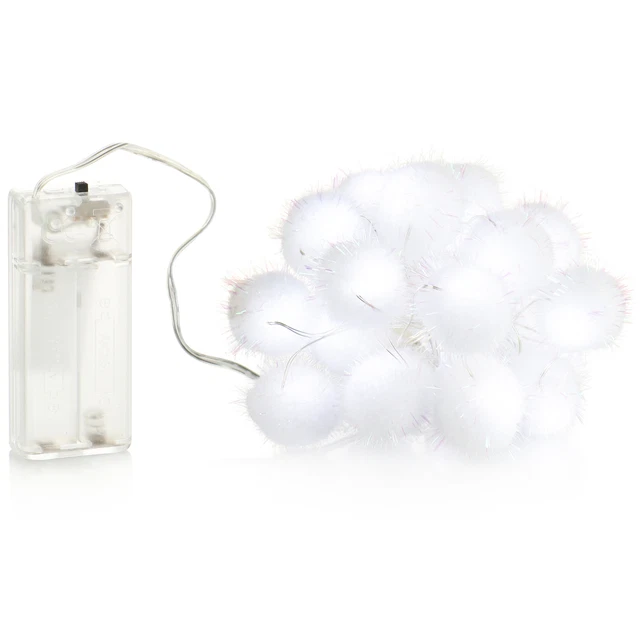 LED LICHTERKETTE SCHNEEBALL Beleuchtung mit 20 LEDs