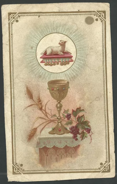 Estampa antigua de Primera Comunion andachtsbild santino holy card santini