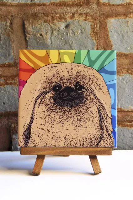 Pekingese Ceramic Coaster Tile