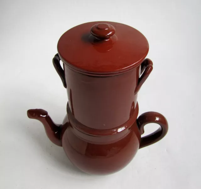 Cafetière Théière dite Terre Carmélite Sarreguemines