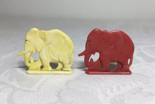1950s Vintage Cracker Jack Prize Toy Stand Up Elephant Lot of 2