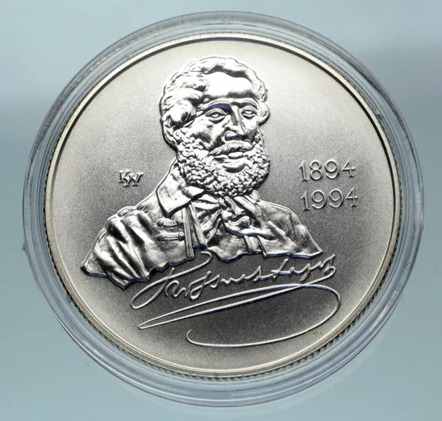 1994 HUNGARY 100 Yrs Lajos Kossuth Signed Vintage Silver 500 Forint Coin i84660