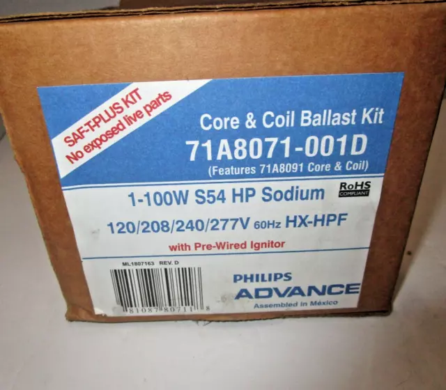 Advance 71A8071-001D Core and Coil Ballast Kit 100W S54 HP Sodium HX-HPF 277V