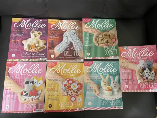 LOT of 7 Mollie Makes craft magazine without Projects Issue #20-26