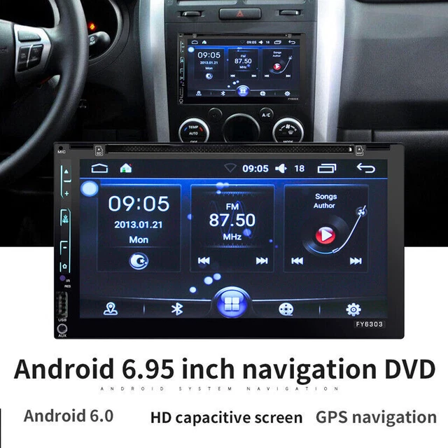 Double Din 7" DVD Player Car 1+16GB Radio MP5 Android6.0 GPS Wifi VCD/CD/CD-R