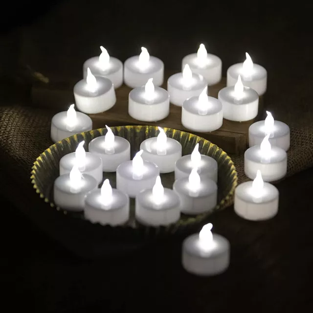 12/24x LED Flameless Birthday Tea Light Tealight Candle Battery Included Decor